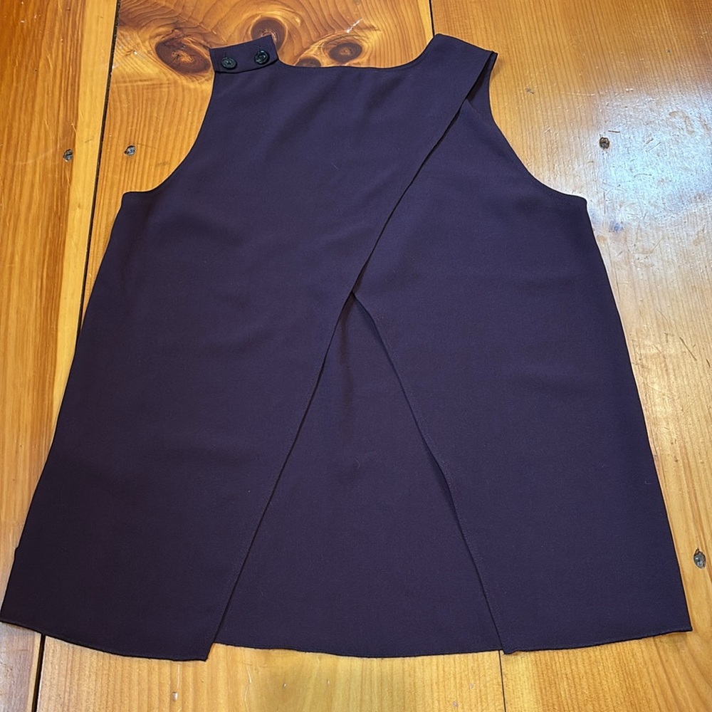WILFRED (Aritzia) XXS Japanese Eggplant Cross-Over Back Blouse Sleeveless